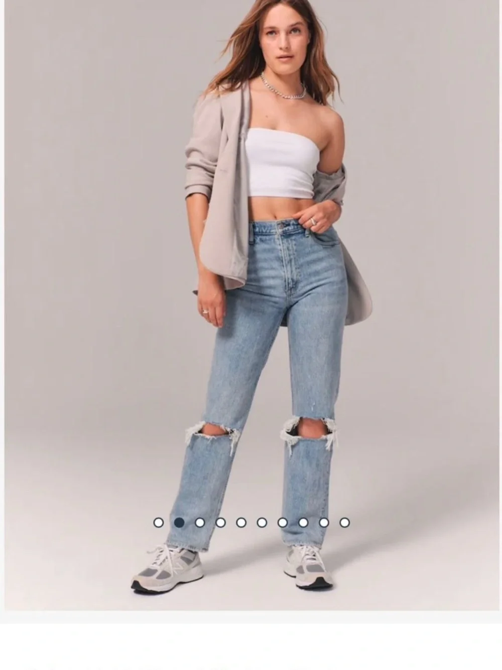Abercrombie 90s Straight Ultra High Rise Jeans Distressed 30/10R